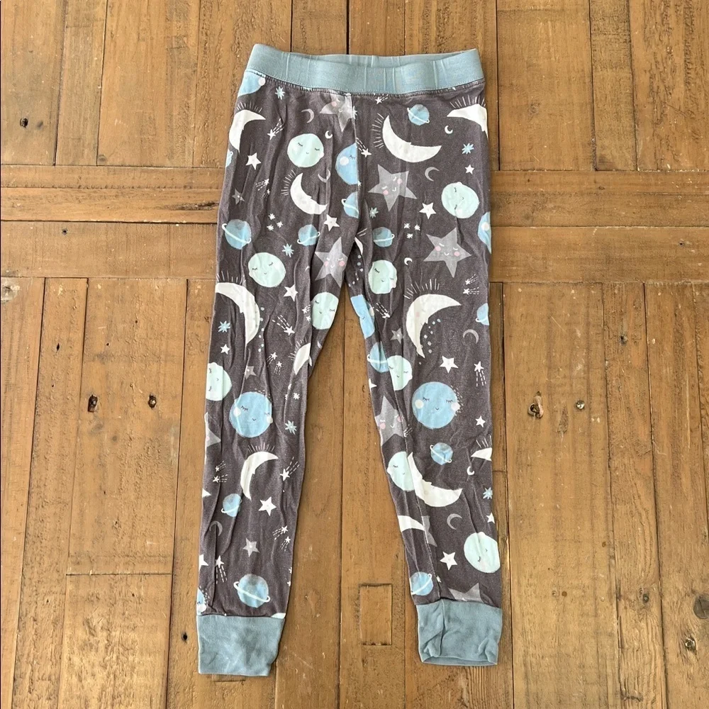 Little Sleepies bamboo Moon and Stars Pajama Set Gray and Light Blue